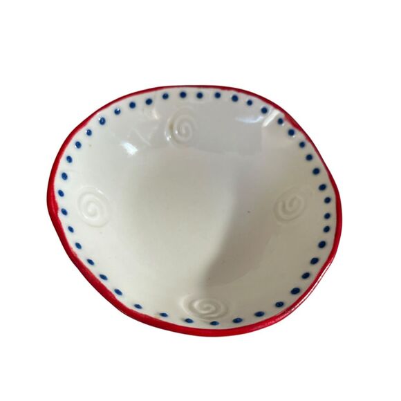 Handmade Studio Pottery Bowl Set – Modern Folk Art 4 pc signed - Picture 4 of 7